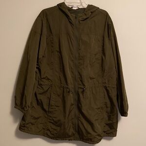 Old Navy Active Plus Olive Green Rain Jacket
